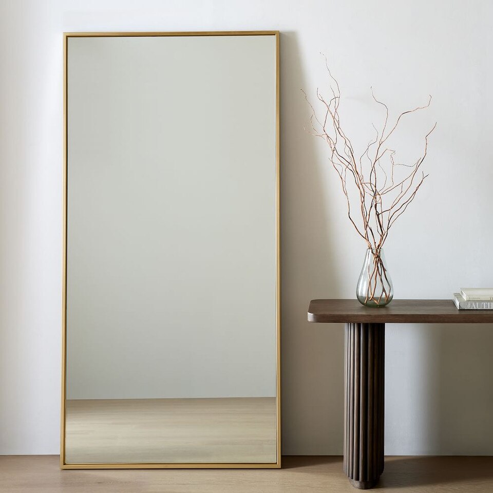 Metal Frame Oversized 198 cm Floor Mirror Antique Brass West Elm